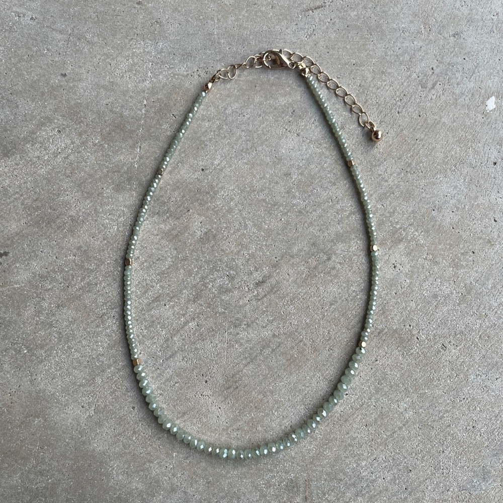 Light Green and Gold Beaded Bracelet